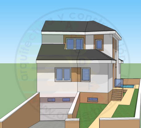 Proyecto y dirección de obra de vivienda unifamiliar pareada en Moraleja de Enmedio  (Madrid)